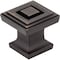 Jeffrey Alexander 1" Overall Length Brushed Oil Rubbed Bronze Square Delmar Cabinet Knob 585DBAC - alternate 1